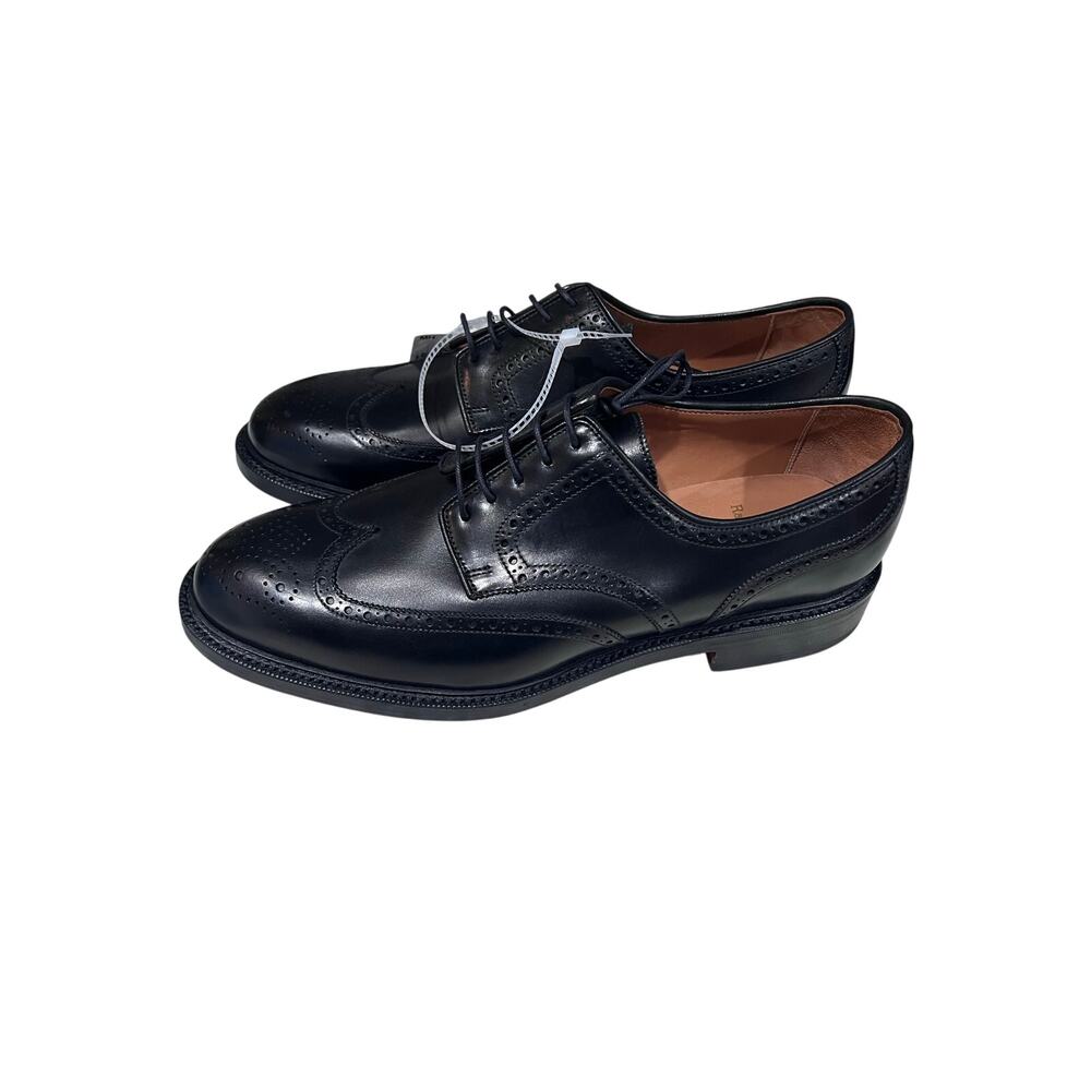 Polo Ralph Lauren Brenton Wingtip Oxford Shoes Black Leather Size 11D Spain - Picture 1 of 16